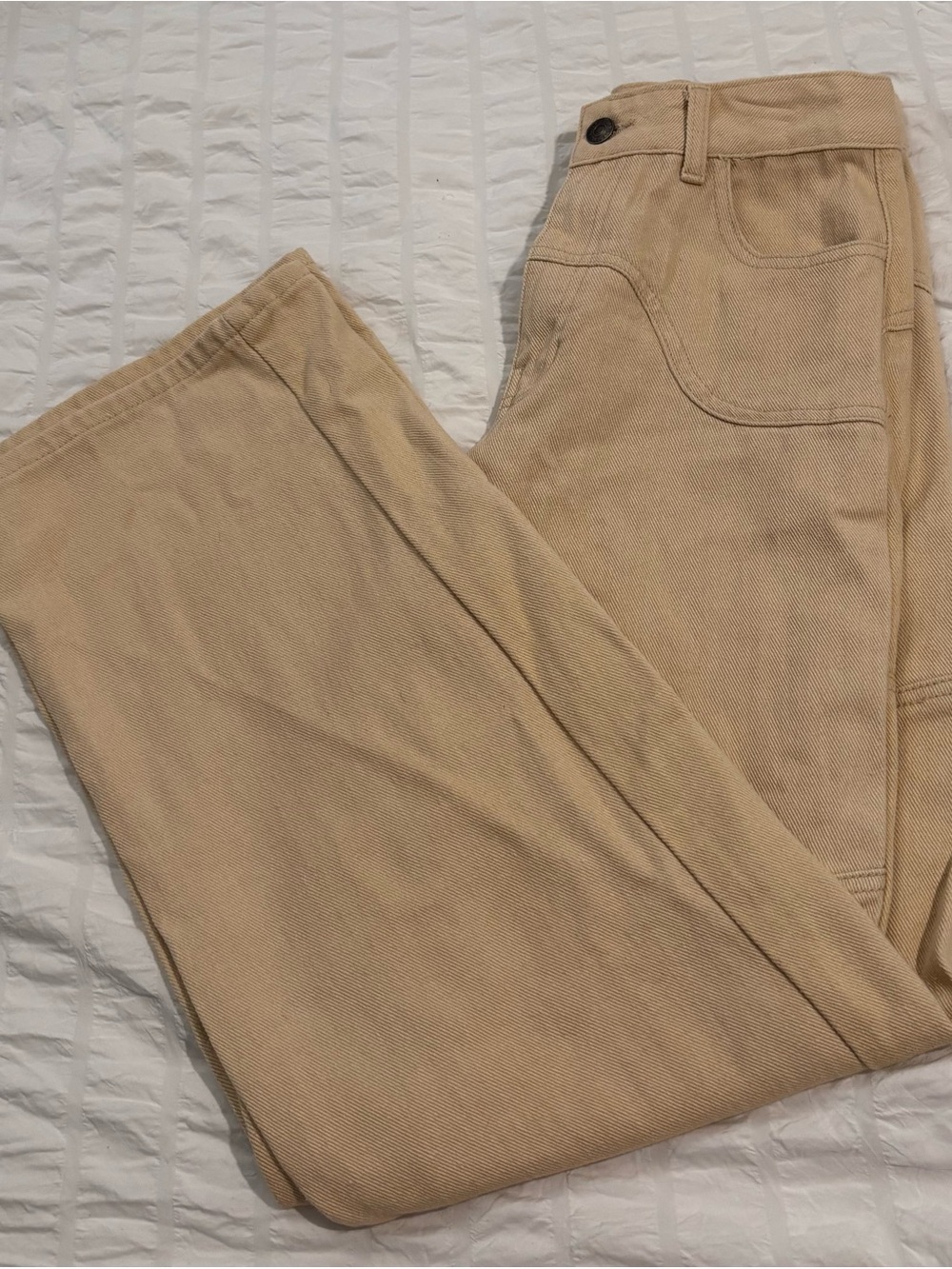 Forever 21 Beige Wide Leg Utility Pants – Size S